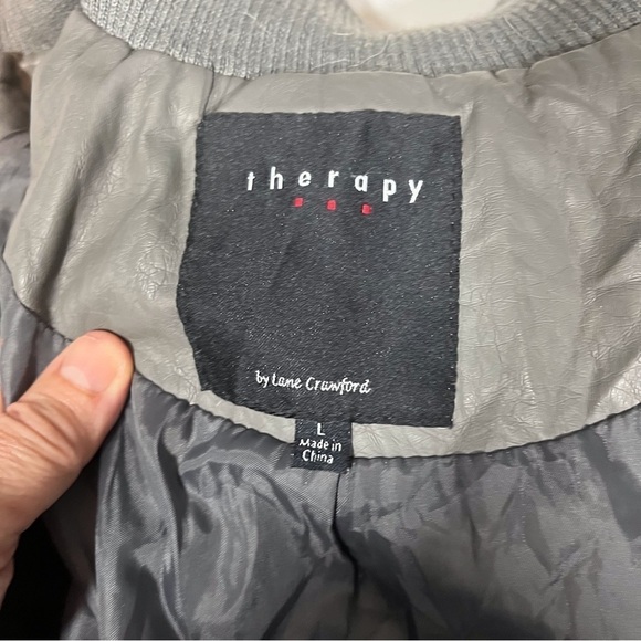 Therapy Faux Leather Gray Jacket - Picture 13 of 16